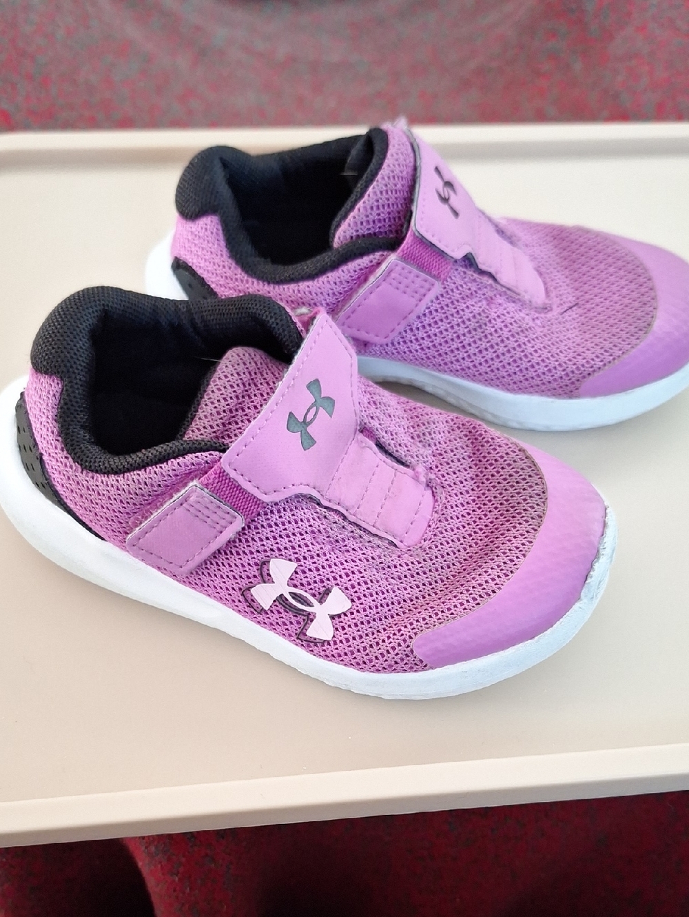 Under Armour Kids Purple Slip-On Mesh Sneakers with White Sole
